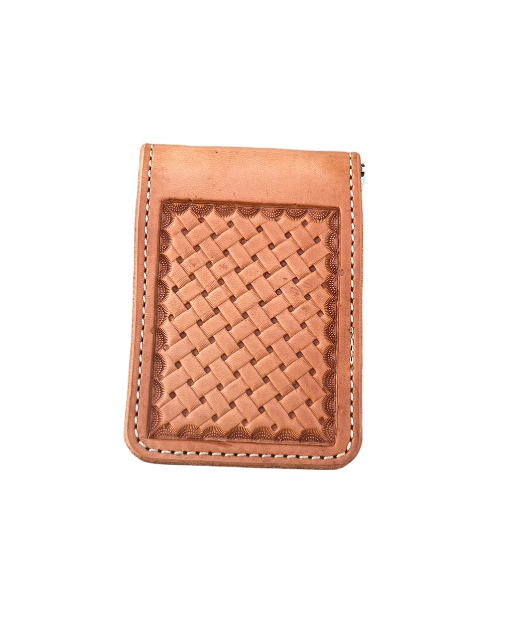 Basket Weave Money Clip/Chocolate