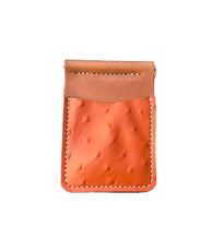 Load image into Gallery viewer, Orange Ostrich Money Clip
