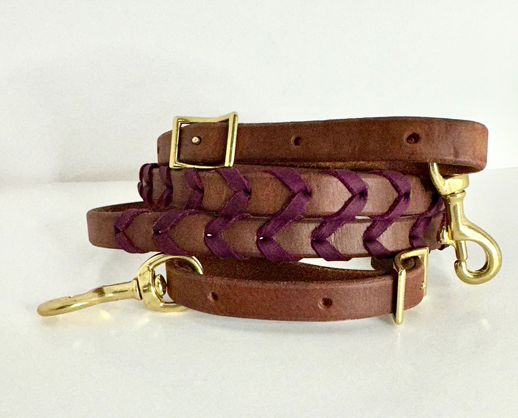 Laced Barrel Rein Purple