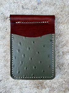 Green Ostrich Money Clip