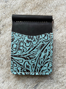 Dark Turquoise Embossed Money Clip