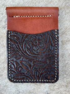 Floral Embossed Money Clip